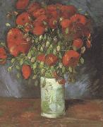 Vincent Van Gogh Vase wtih Red Poppies (nn040 USA oil painting artist